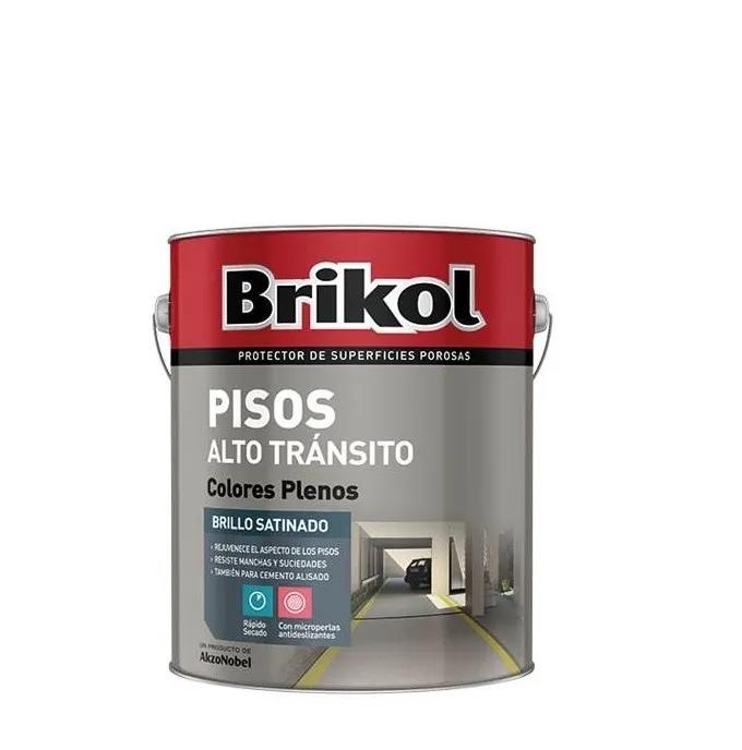 Brikol Esmalte para Pisos Alto Tránsito Gris 4 lts