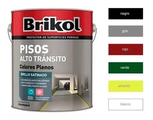 Brikol Esmalte para Pisos Alto Tránsito Gris 1 lts